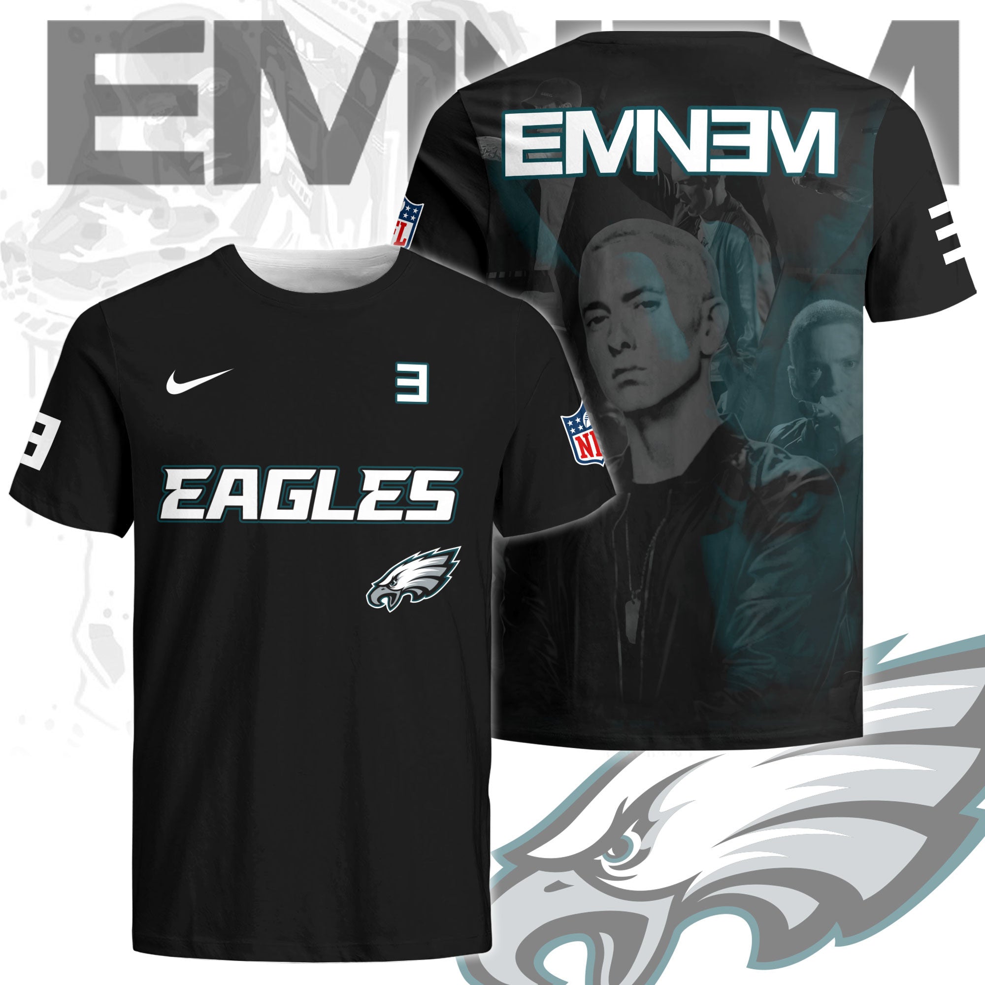 NFL x Eminem Rapper 3D Shirt Editions Limited