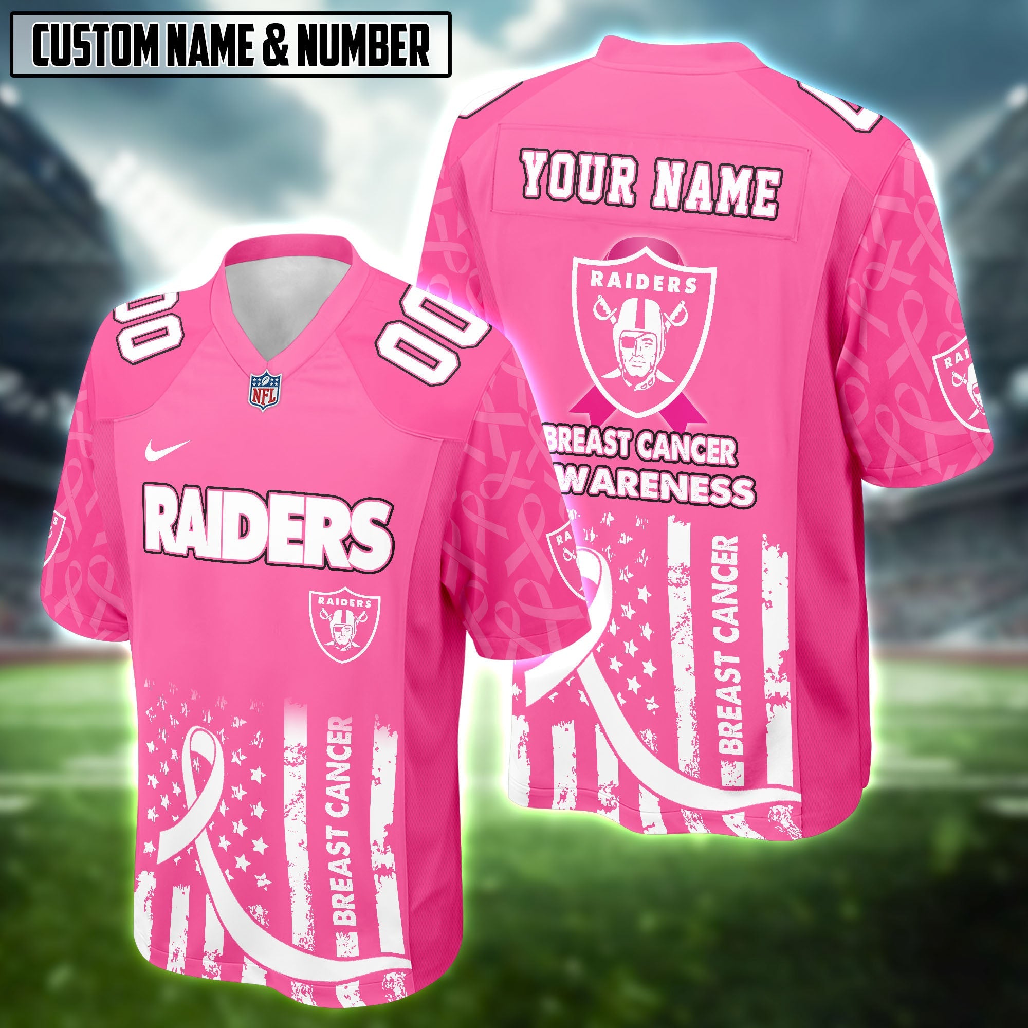 NFL Support Breast Cancer Awareness Football Jersey Editions Limited