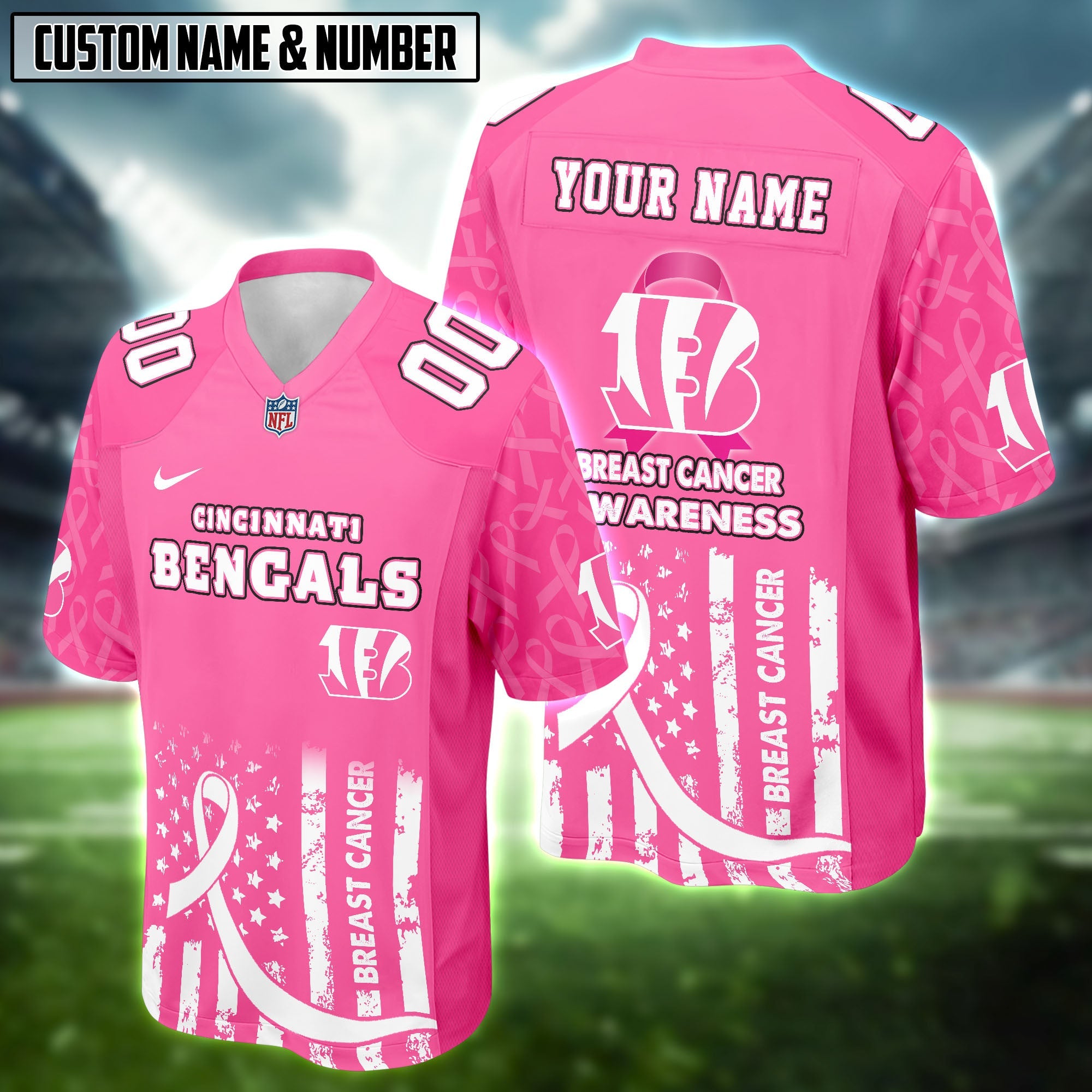NFL Support Breast Cancer Awareness Football Jersey Editions Limited