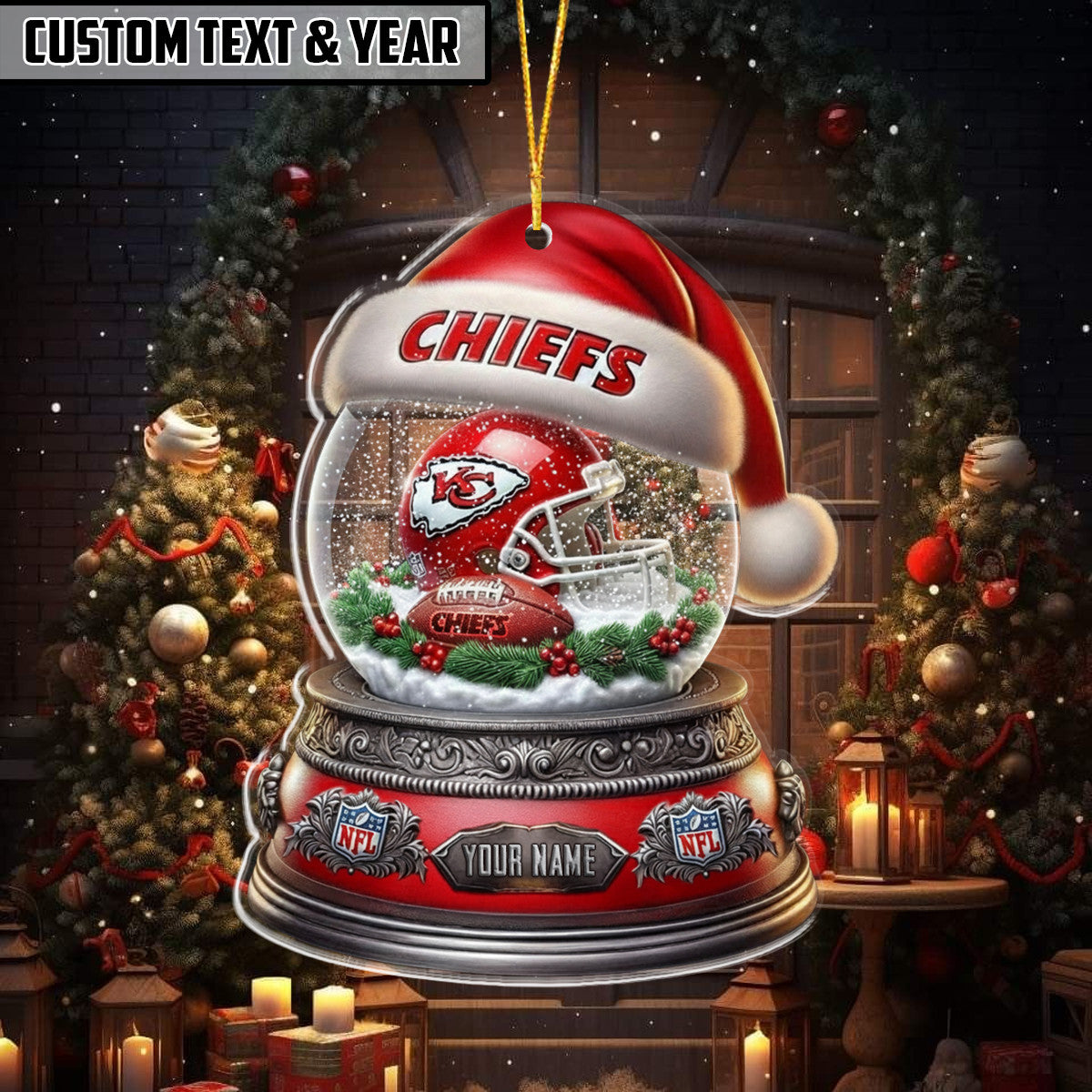 NFL Glass Snow Ball Helmet Football Ornament Editions Limited
