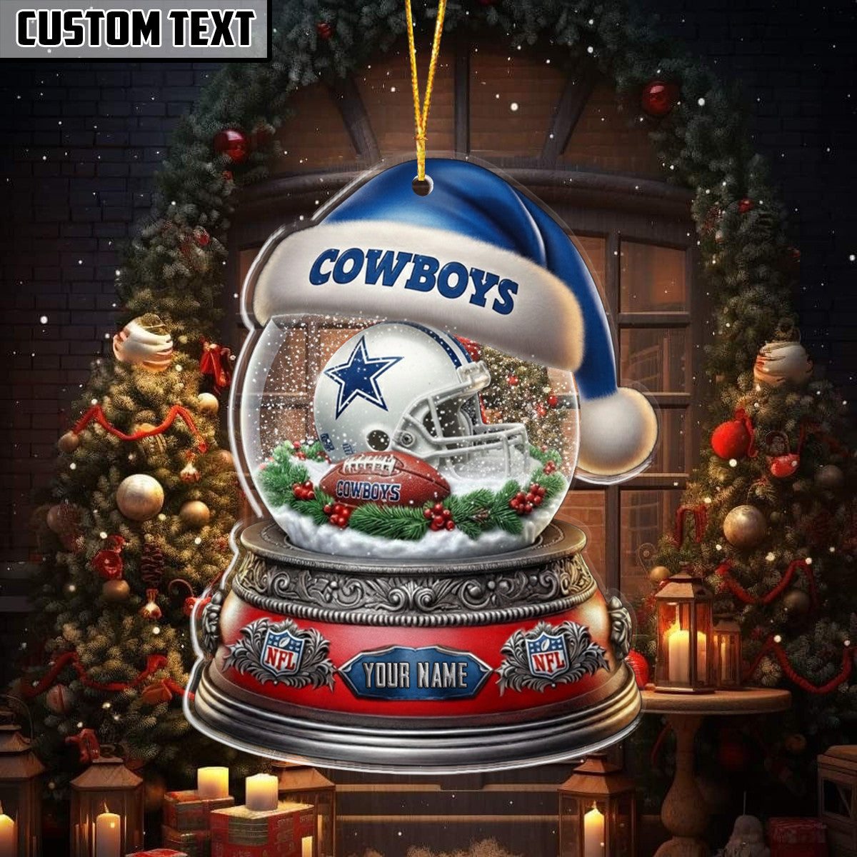 NFL Glass Snow Ball Helmet Football Ornament Editions Limited