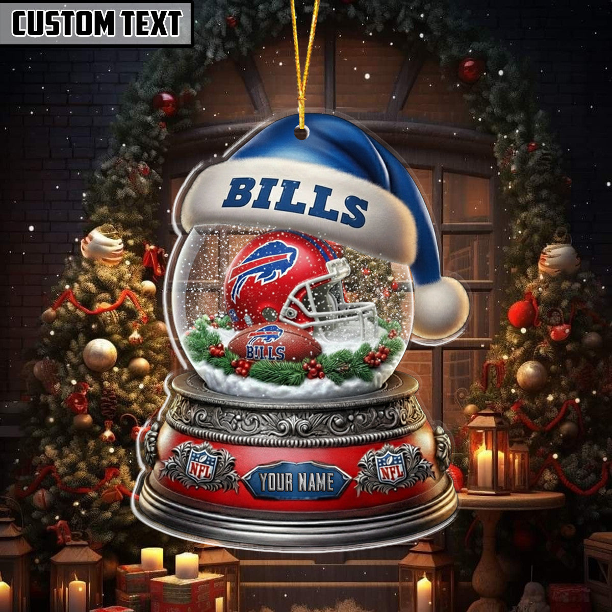 NFL Glass Snow Ball Helmet Football Ornament Editions Limited
