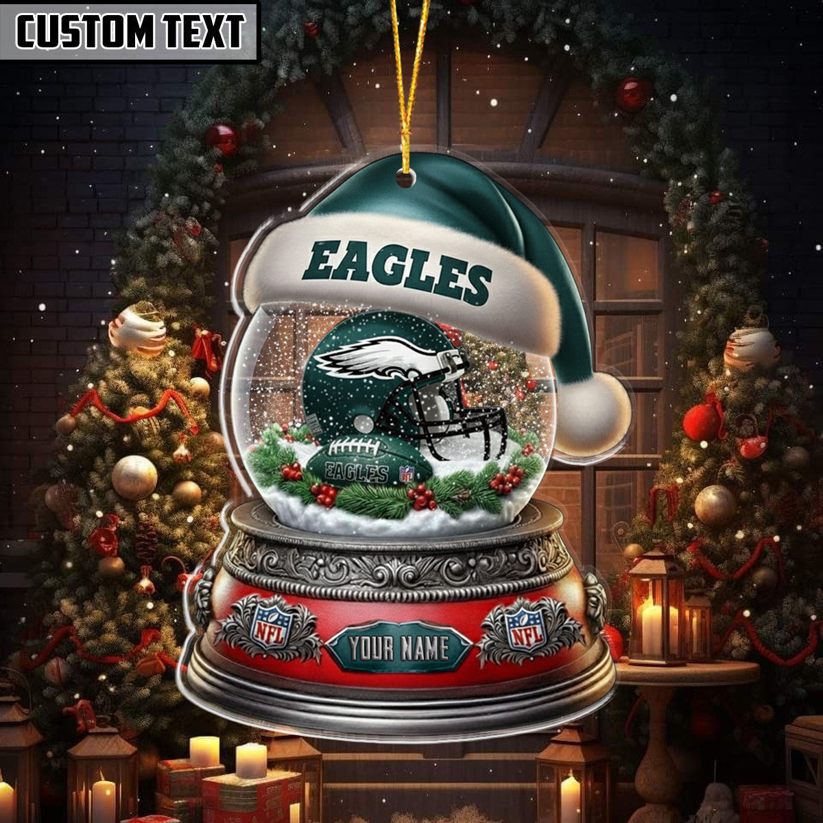 NFL Glass Snow Ball Helmet Football Ornament Editions Limited