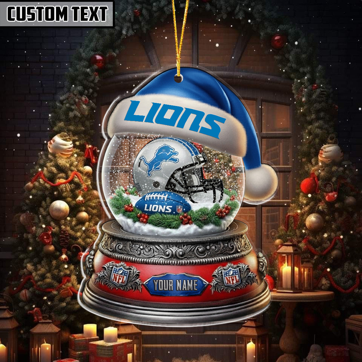 NFL Glass Snow Ball Helmet Football Ornament Editions Limited