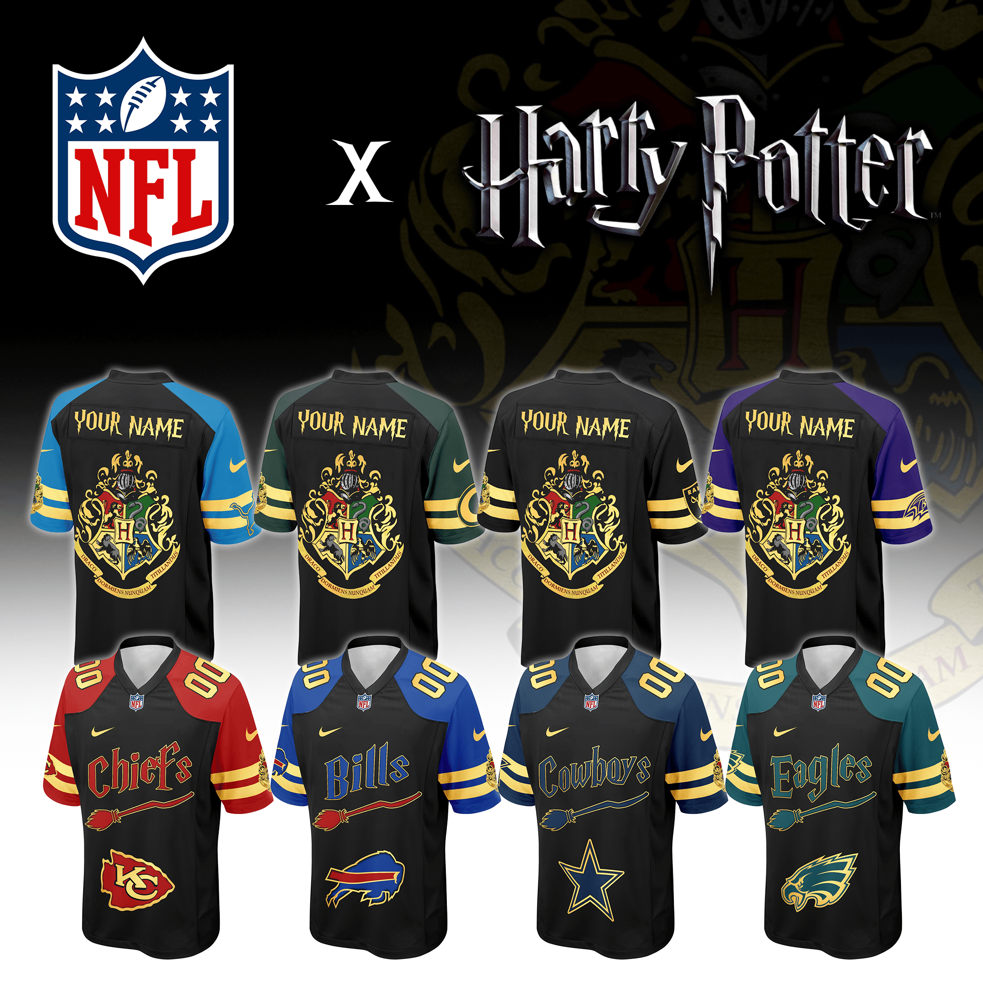 NFL Harry Potter Hogwarts Logo Football Jersey Editions Limited