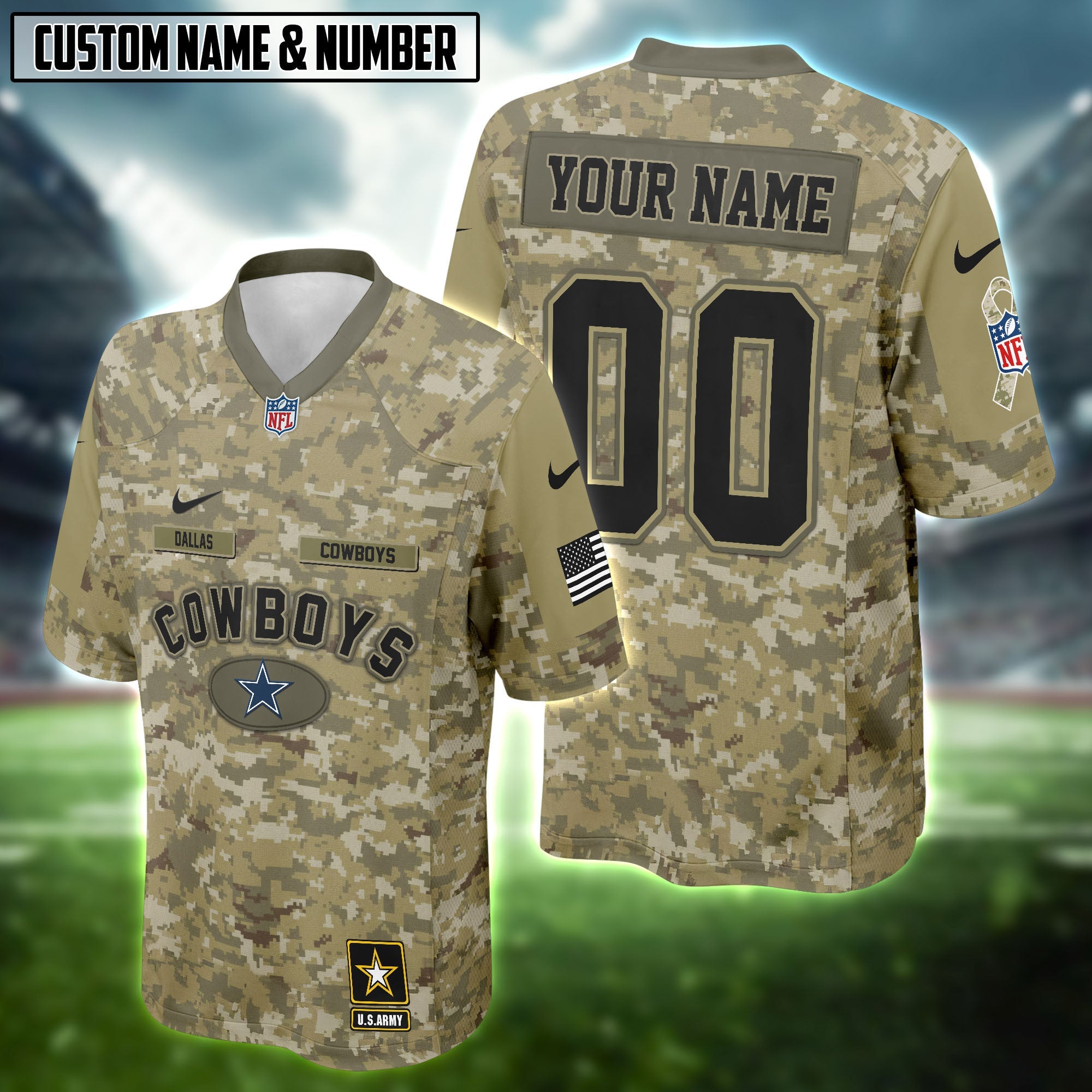 NFL US Army Veteran Salute To Service Football Jersey Editions Limited