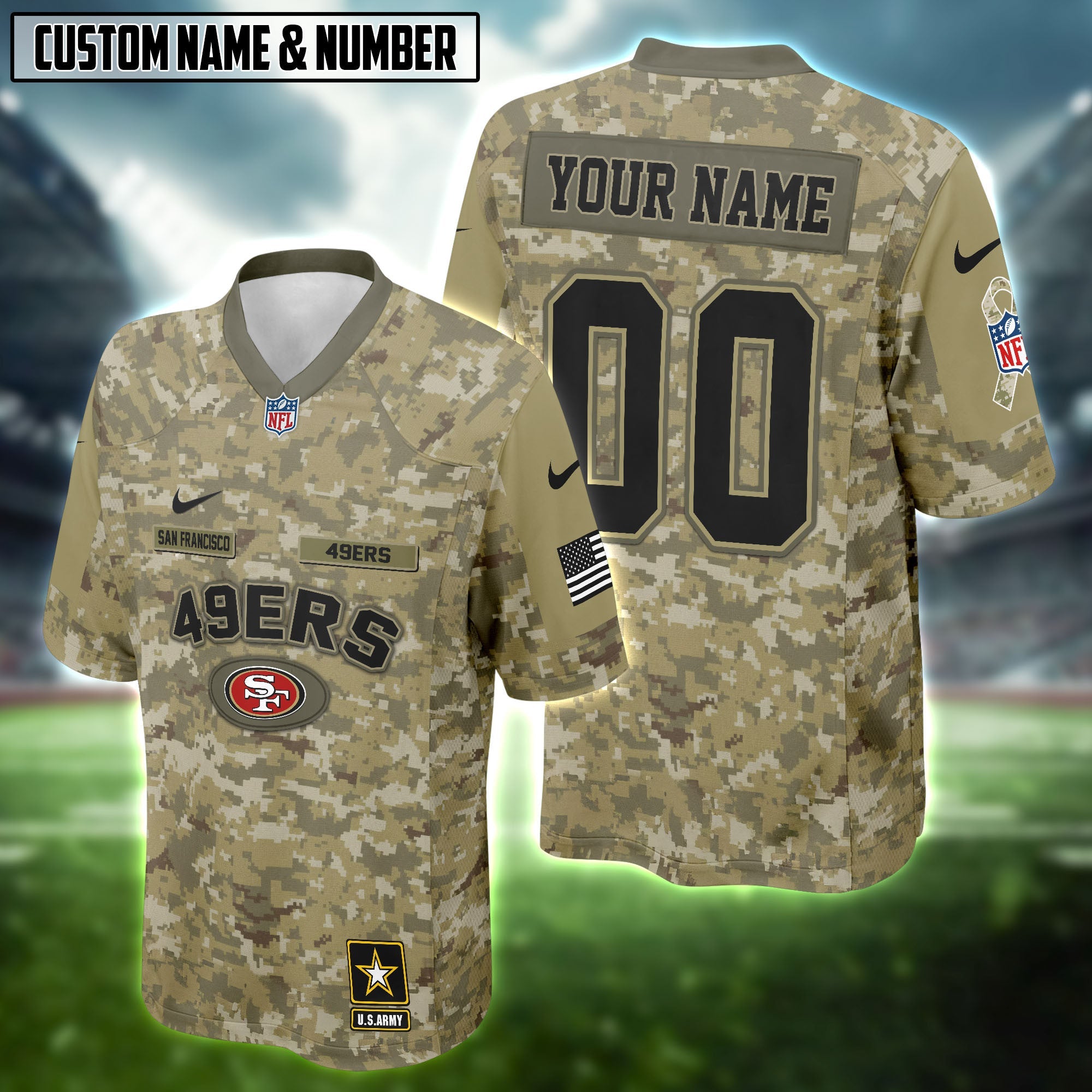 NFL US Army Veteran Salute To Service Football Jersey Editions Limited