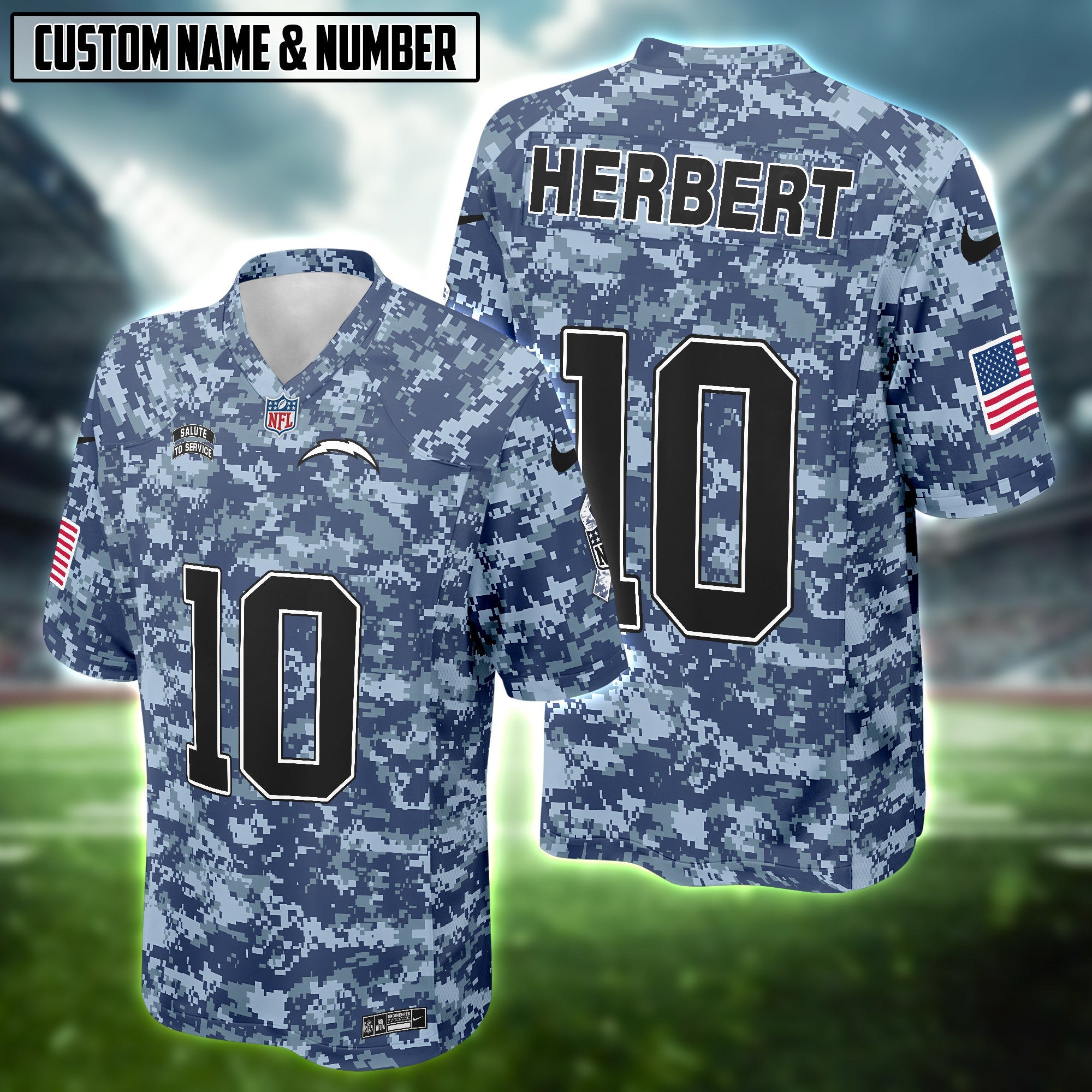 NFL US Navy Veteran Salute To Service Camo Football Jersey Editions Limited