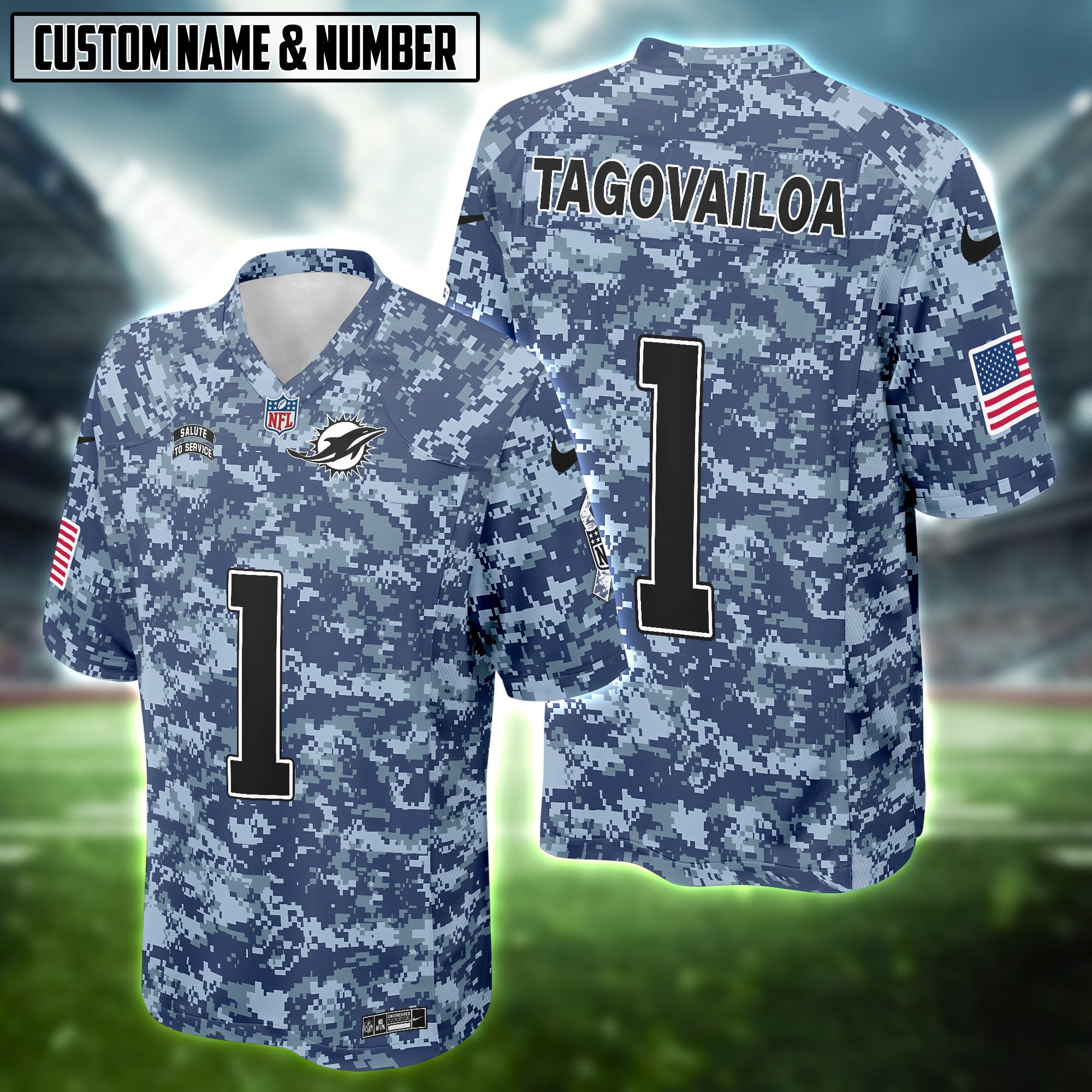 NFL US Navy Veteran Salute To Service Camo Football Jersey Editions Limited