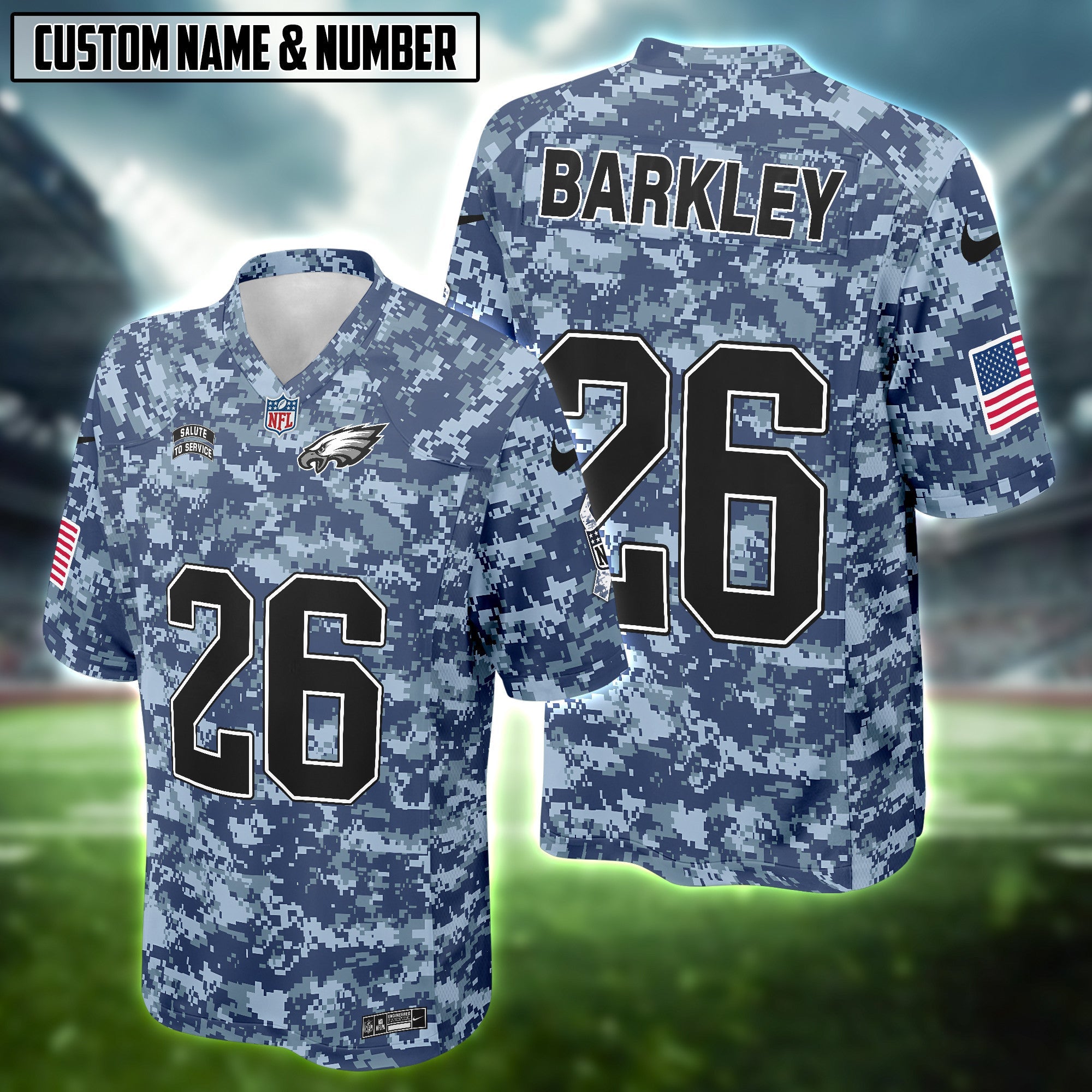NFL US Navy Veteran Salute To Service Camo Football Jersey Editions Limited