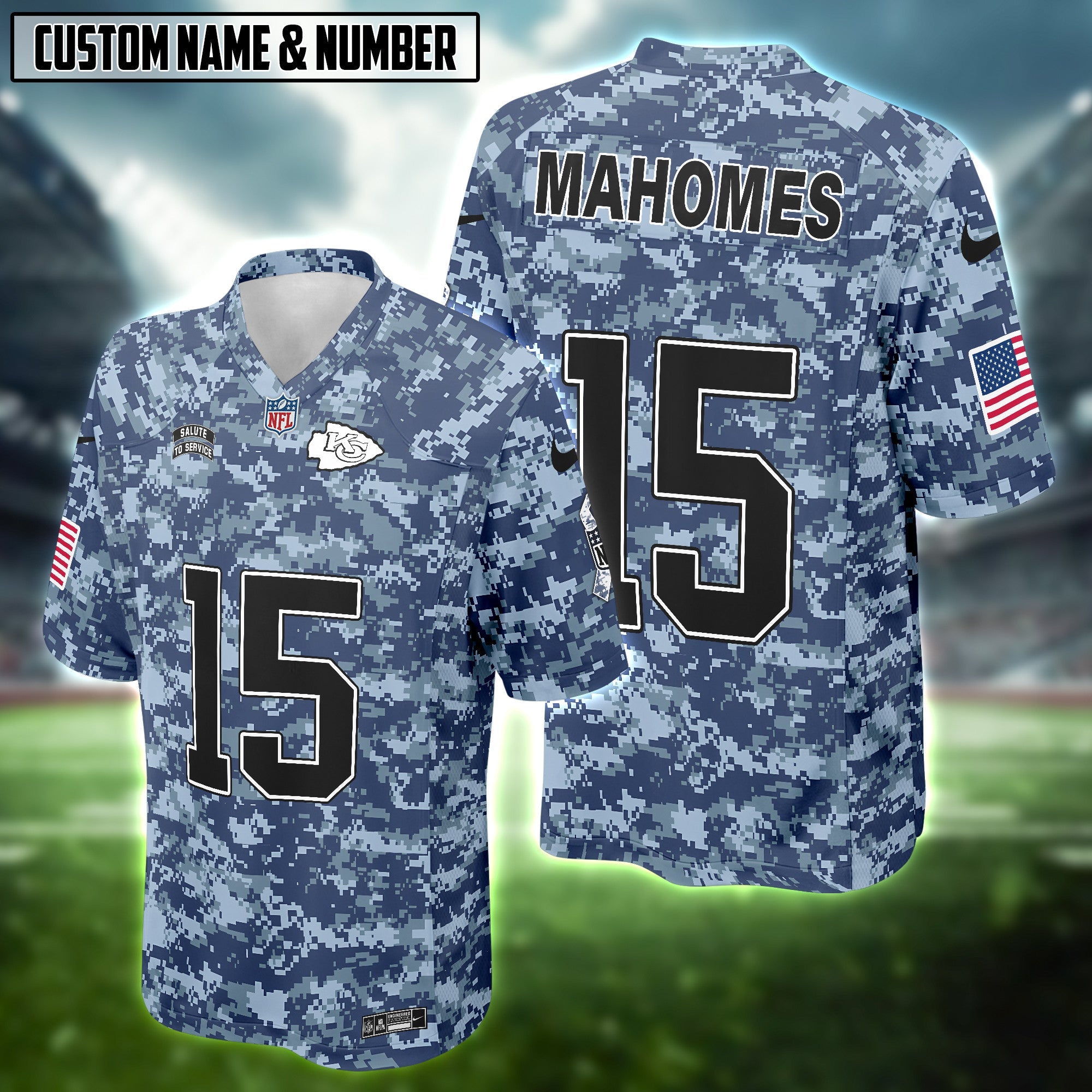 NFL US Navy Veteran Salute To Service Camo Football Jersey Editions Limited