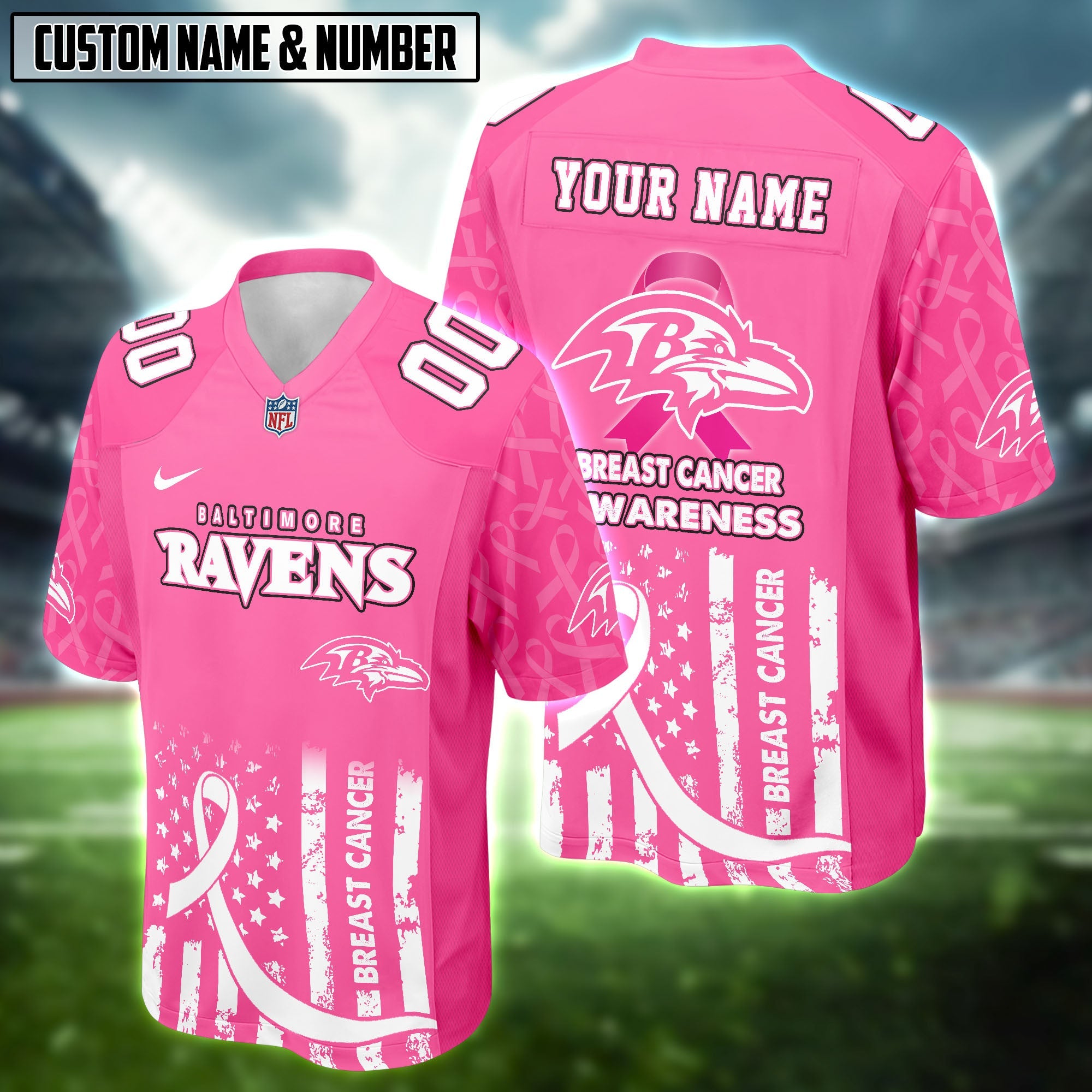 NFL Support Breast Cancer Awareness Football Jersey Editions Limited