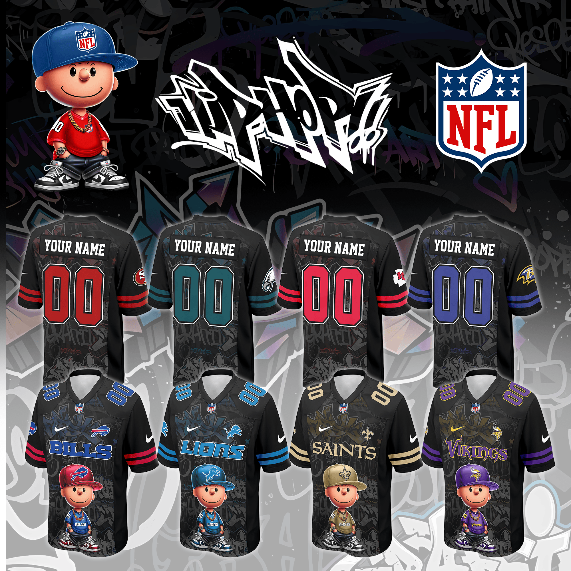 NFL x Charlie Brown HipHop Vibes Football Jersey Editions Limited