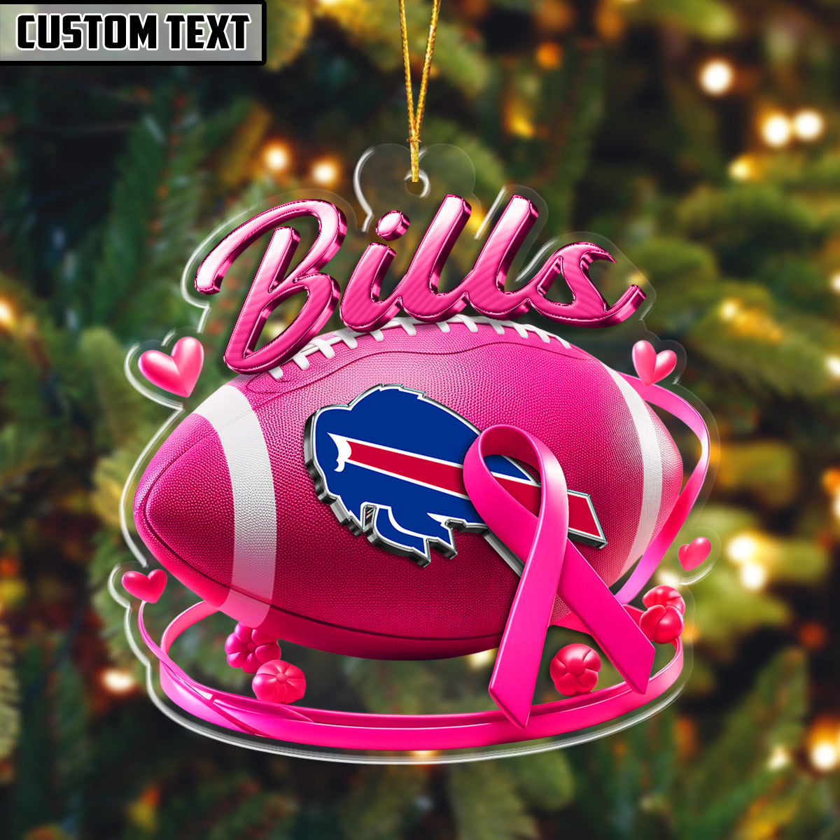 NFL Breast Cancer Awareness Football Lovers Ornament Editions Limited
