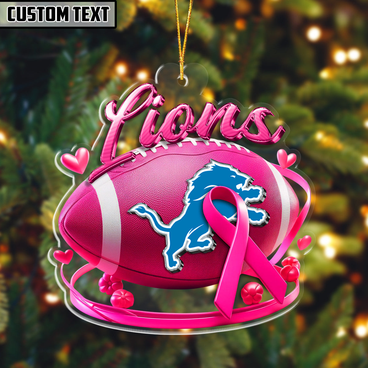 NFL Breast Cancer Awareness Football Lovers Ornament Editions Limited
