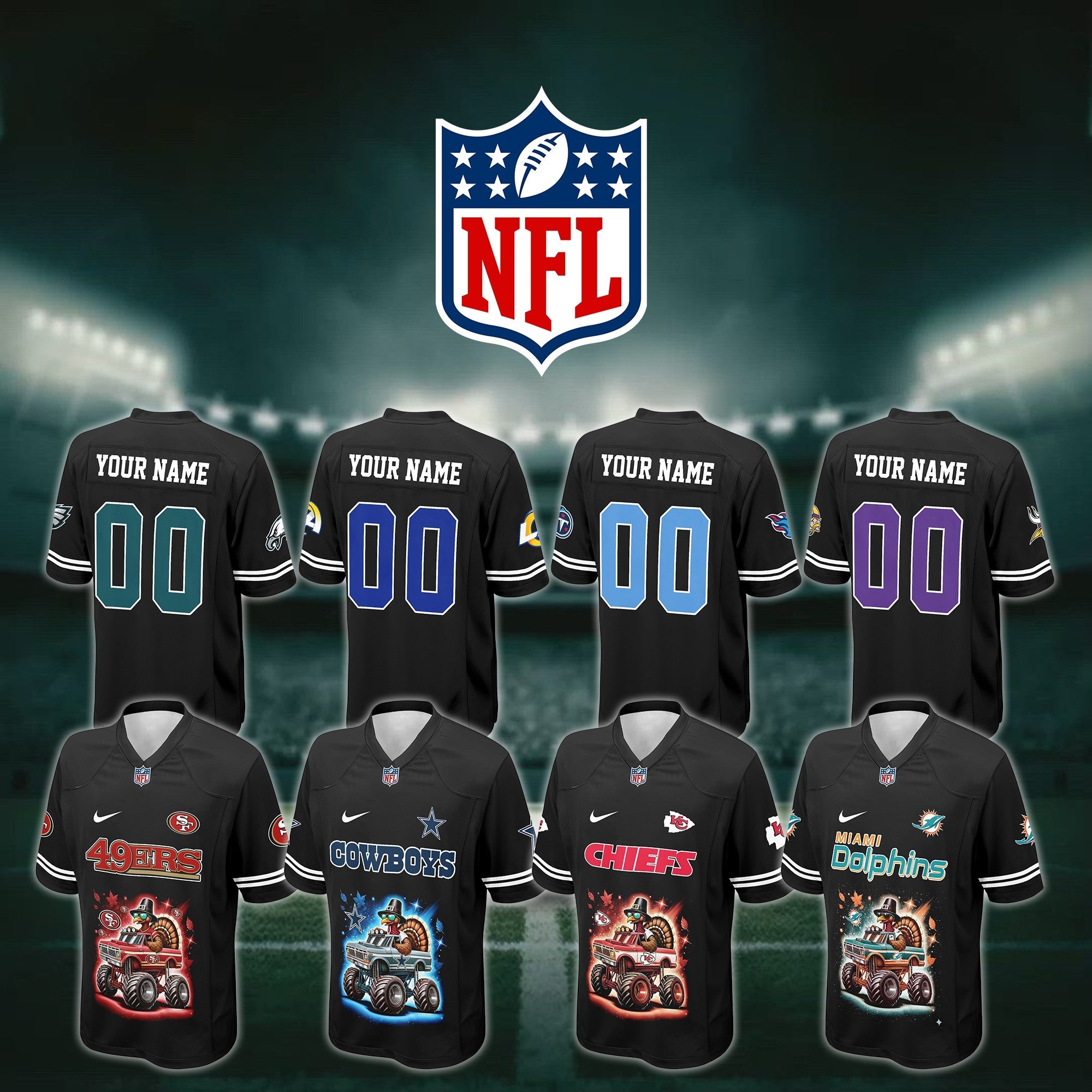 NFL Monster Truck Football Jersey Editions Limited