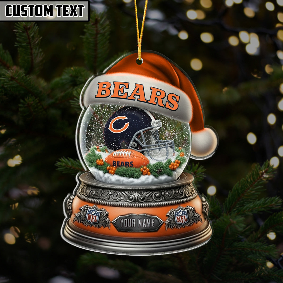 NFL Glass Snow Ball Helmet Football Ornament Editions Limited