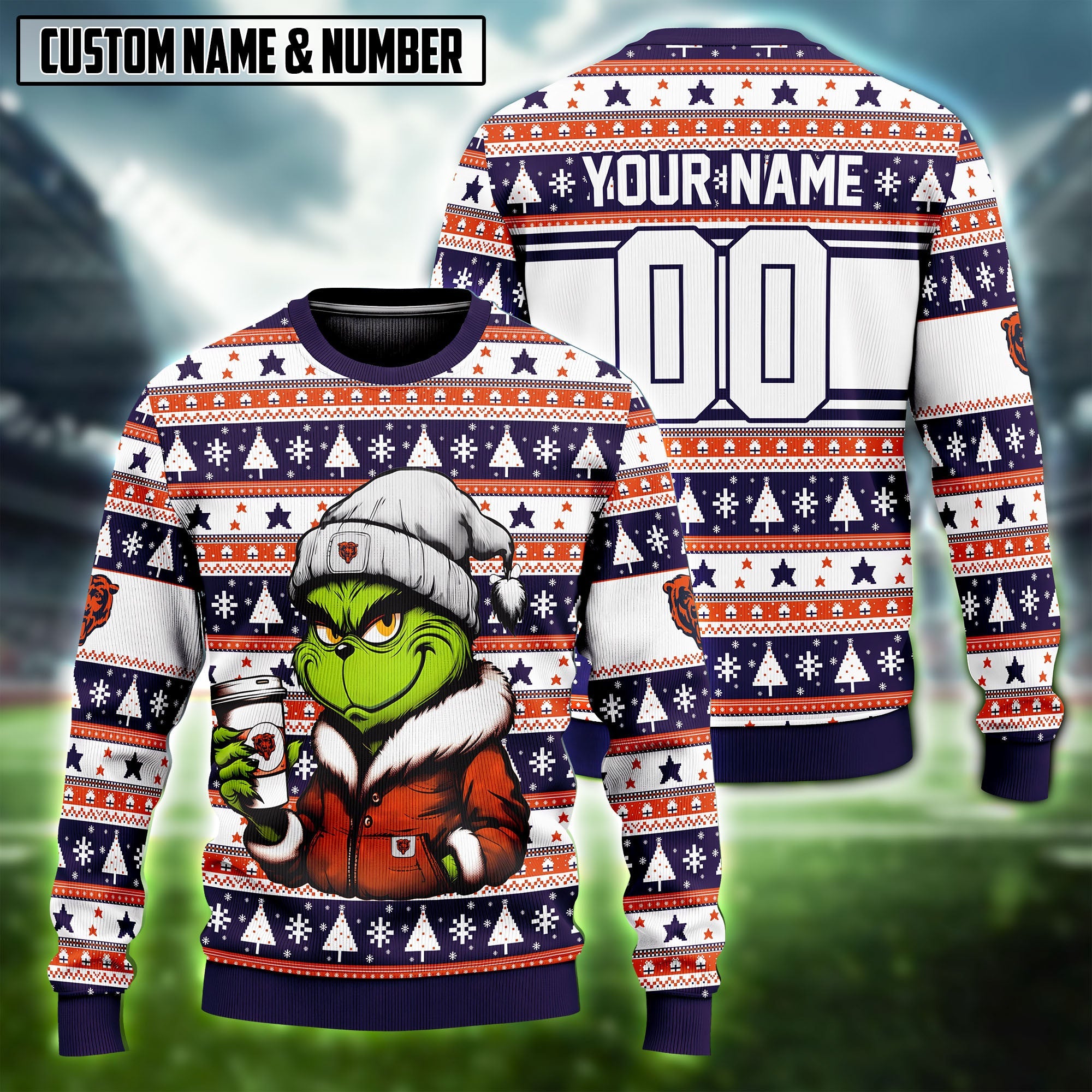 NFL Cool Grinch Coffee Ugly Christmas Sweater Editions Limited