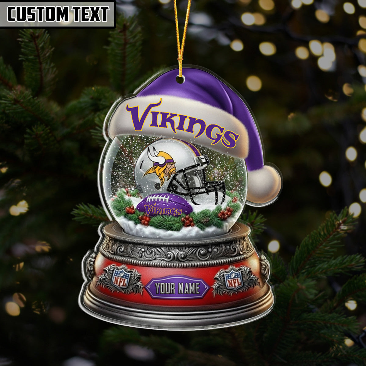NFL Glass Snow Ball Helmet Football Ornament Editions Limited