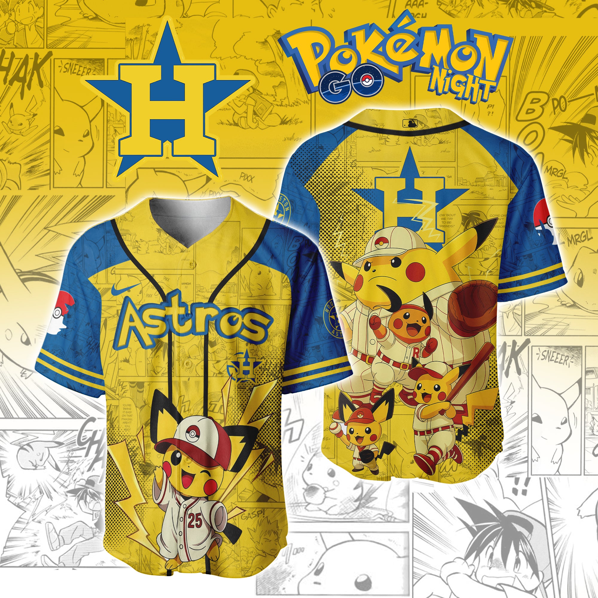 Houston Astros MLB × Pokémon GO Night 2025 Limited Edition Jersey