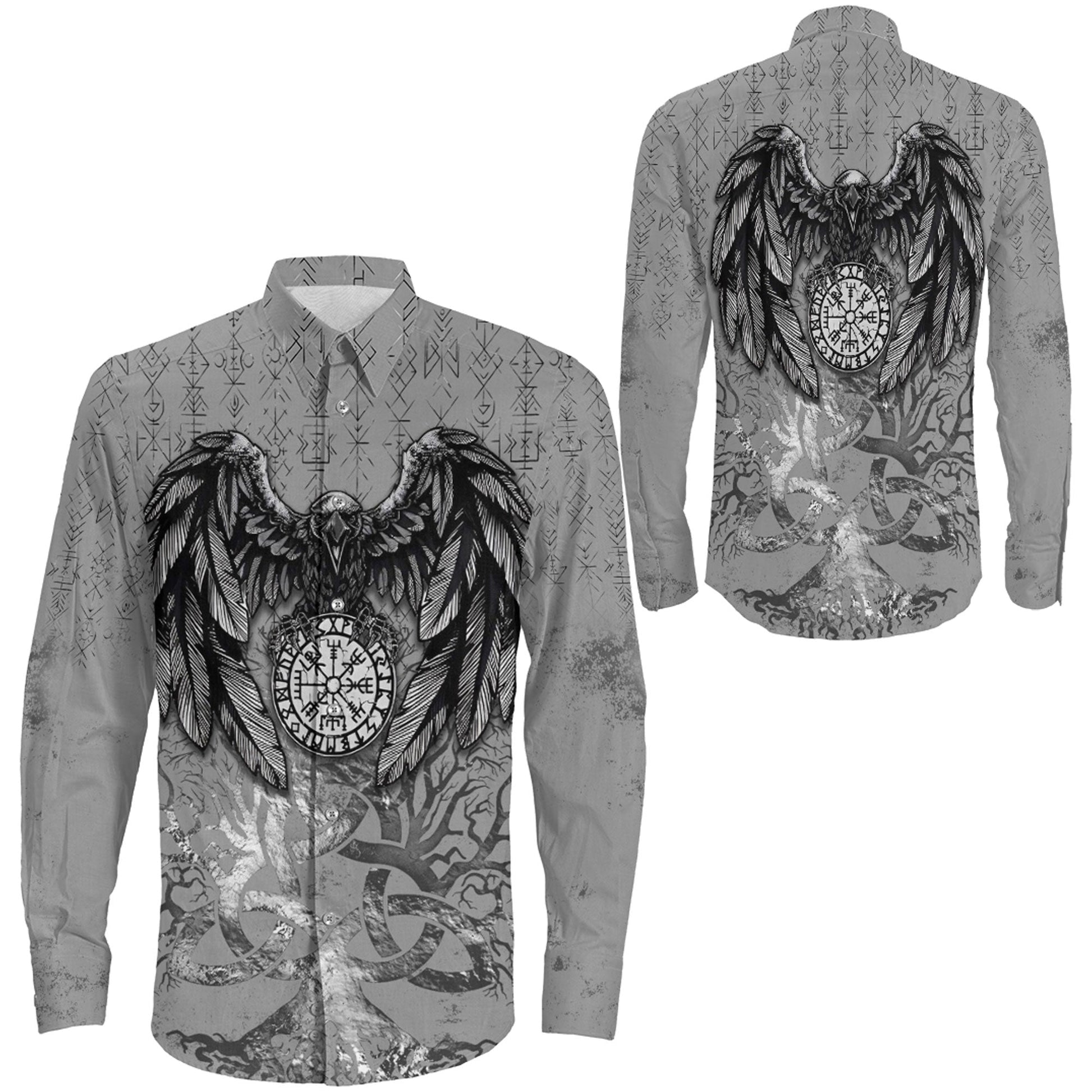 Raven Cletic Tree Long Sleeve Button Shirt