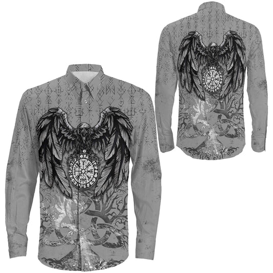 Raven Cletic Tree Long Sleeve Button Shirt