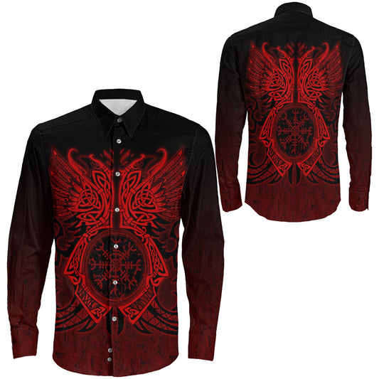 Two Raven Cletic Red Long Sleeve Button Shirt