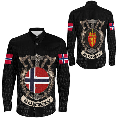 Viking Norway Shield Long Sleeve Button Shirt A31