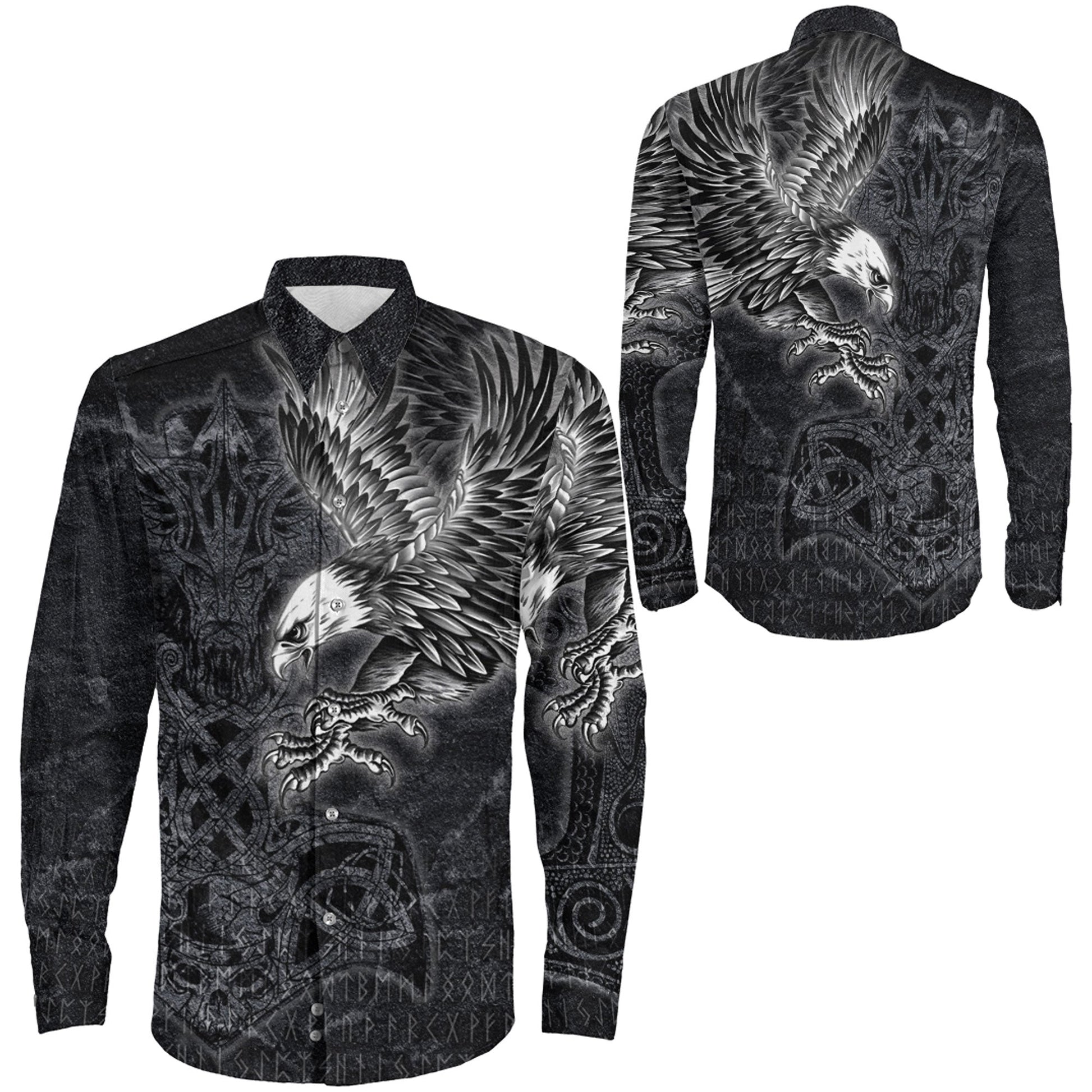 Raven Mjolnir Long Sleeve Button Shirt