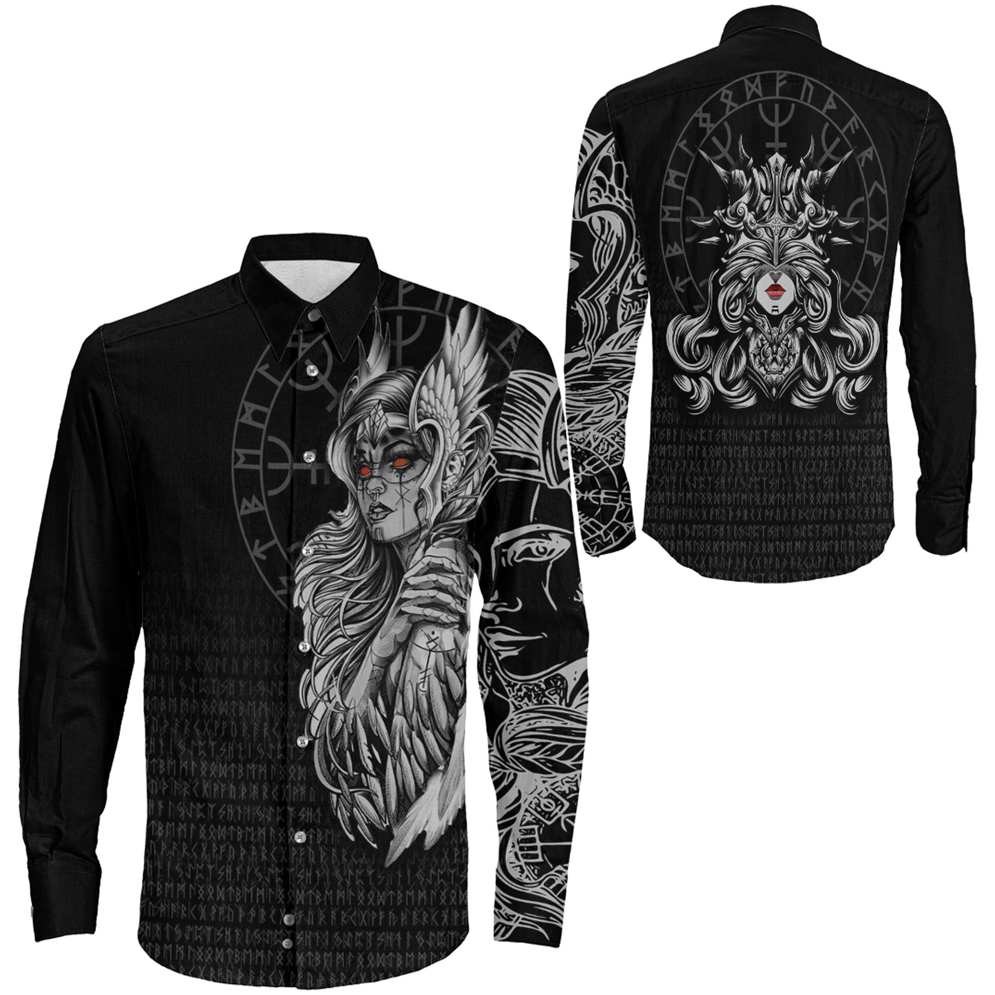 The Valkyries Viking Long Sleeve Button Shirt