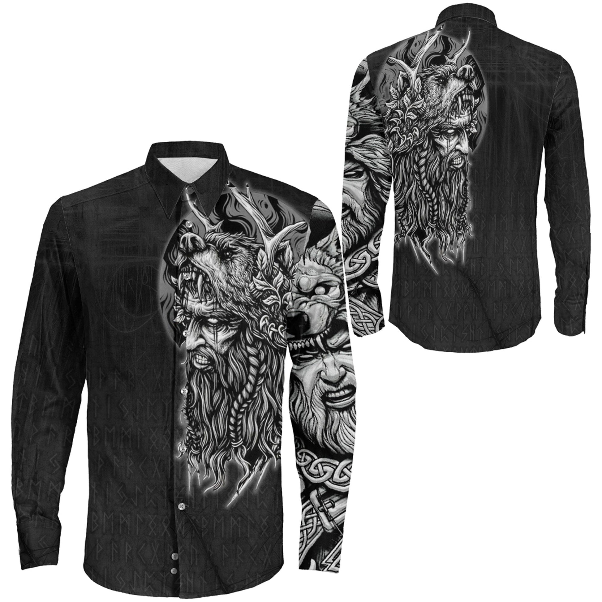 Odin Circle Long Sleeve Button Shirt
