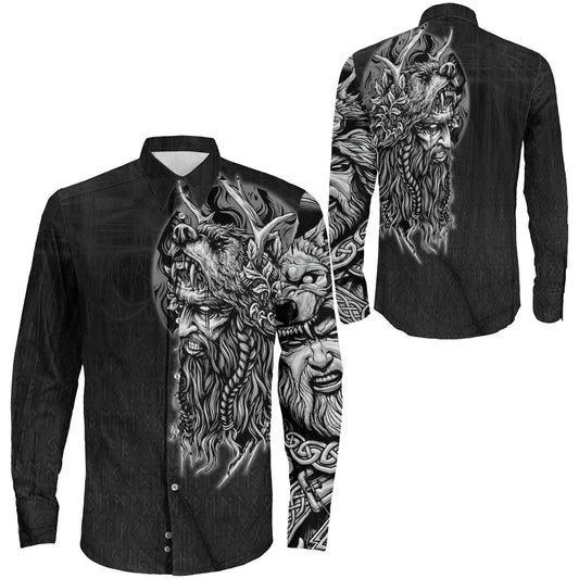 Odin Circle Long Sleeve Button Shirt