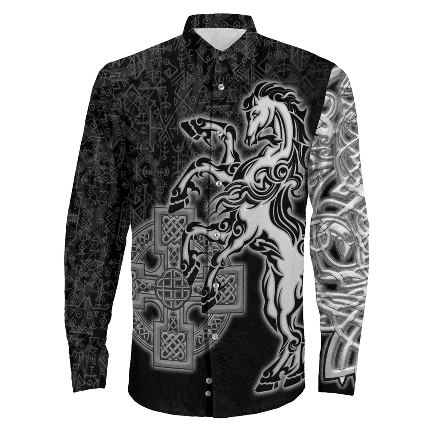 VikingStyle Clothing -Sleipnir Long Sleeve Button Shirt