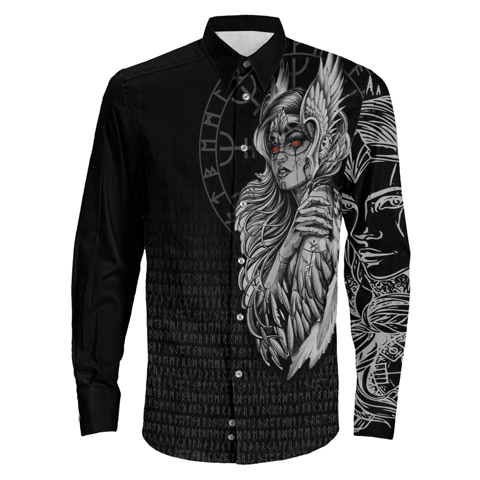 The Valkyries Viking Long Sleeve Button Shirt