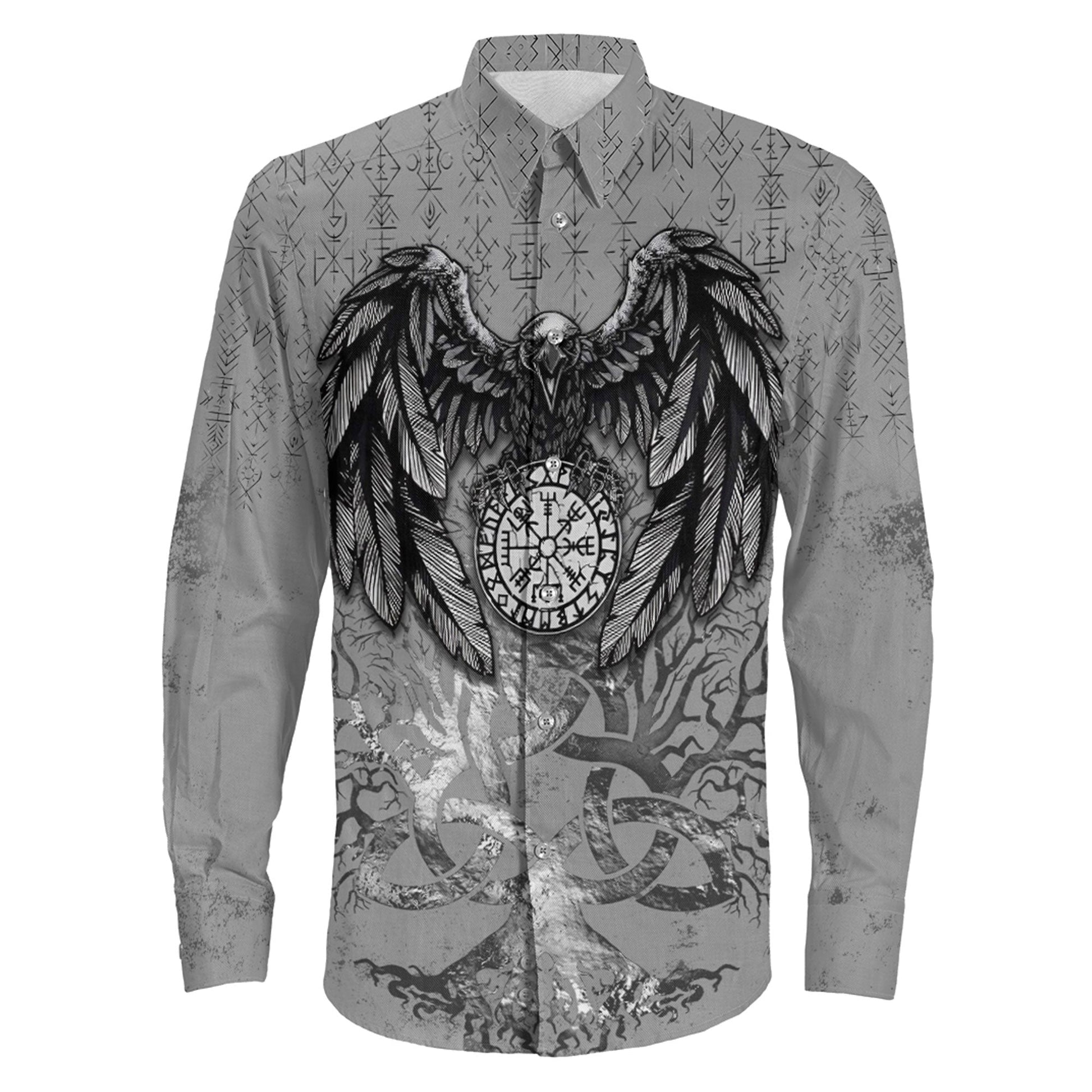 Raven Cletic Tree Long Sleeve Button Shirt