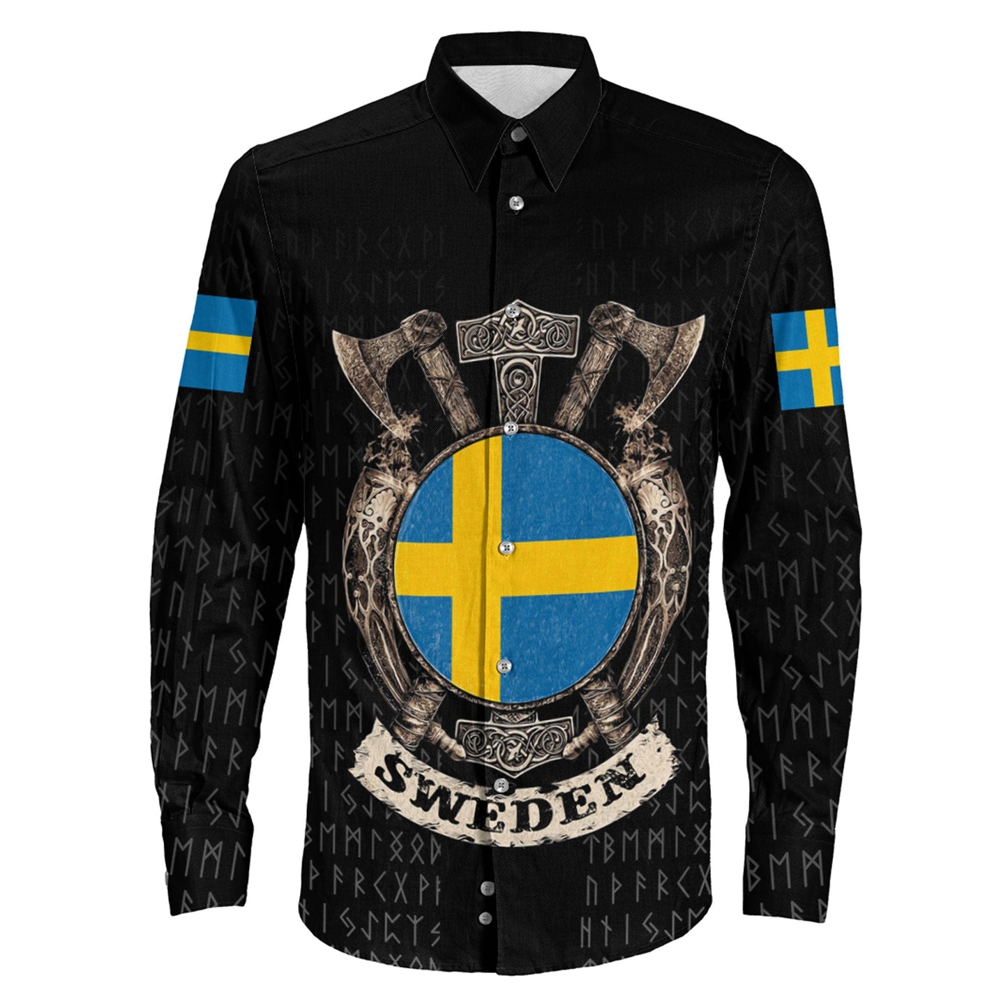 Viking Sweden Shield Long Sleeve Button Shirt A31