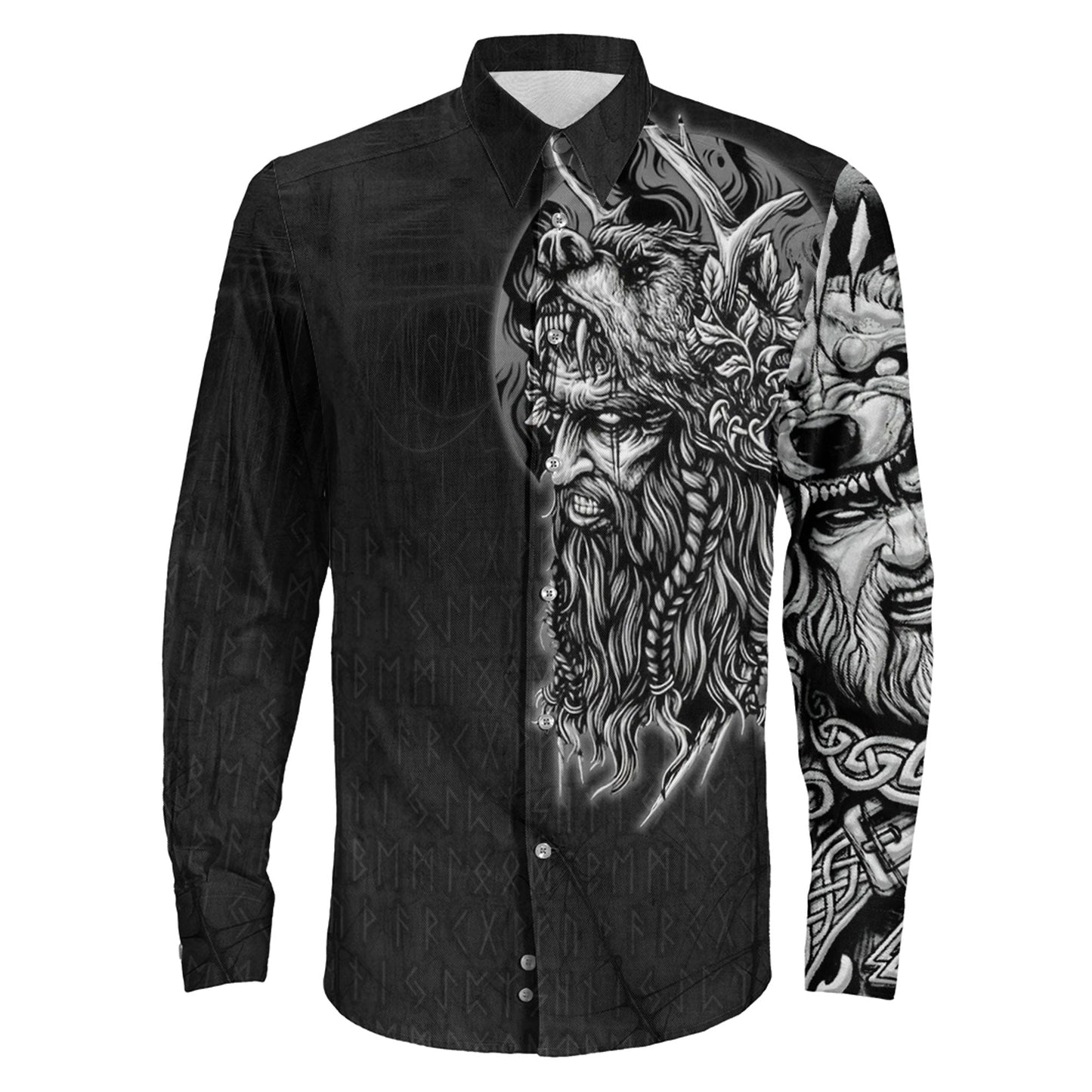 Odin Circle Long Sleeve Button Shirt