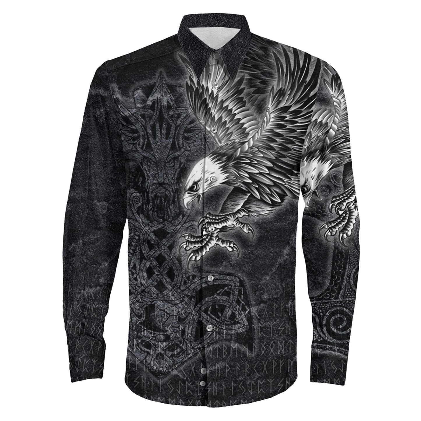 Raven Mjolnir Long Sleeve Button Shirt