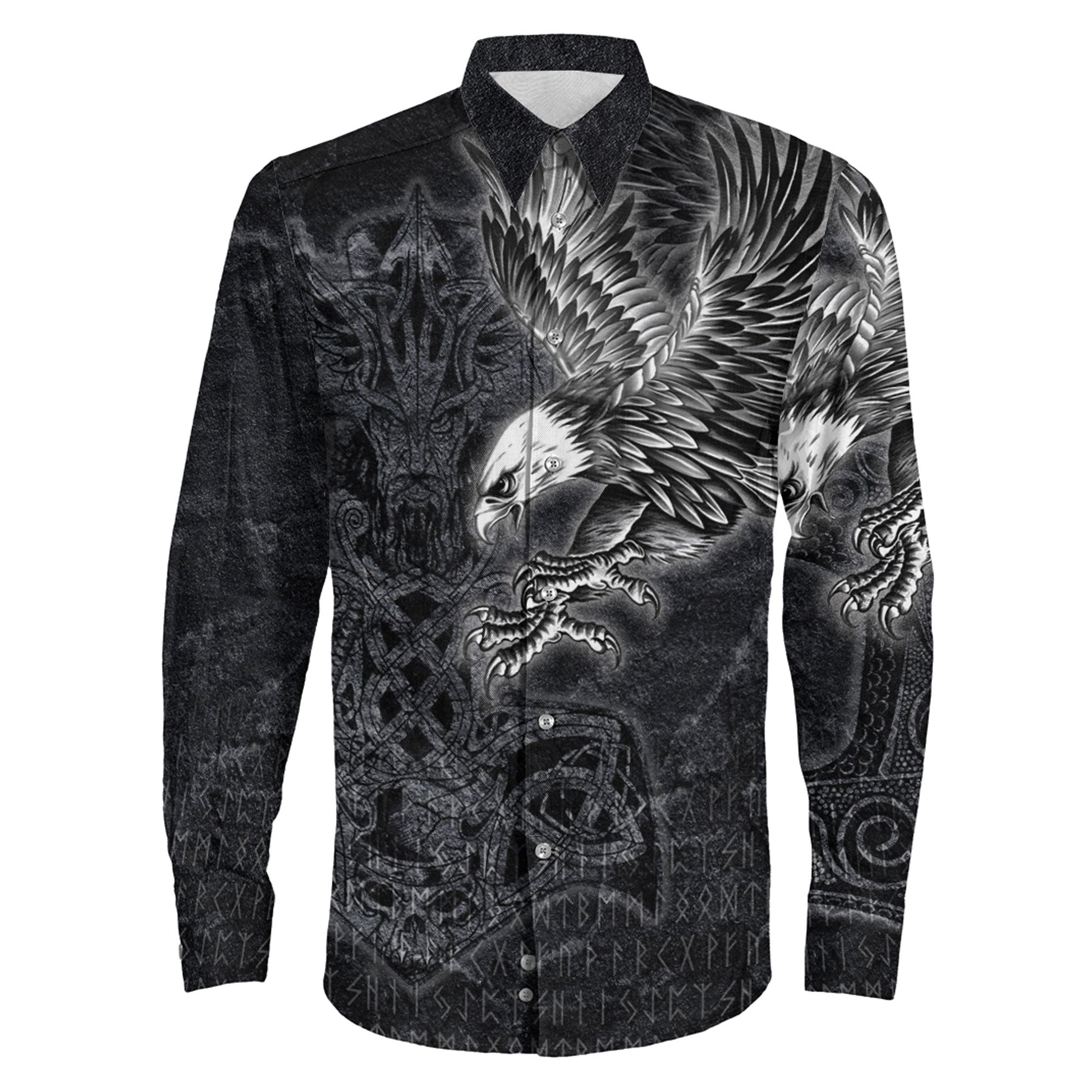 Raven Mjolnir Long Sleeve Button Shirt