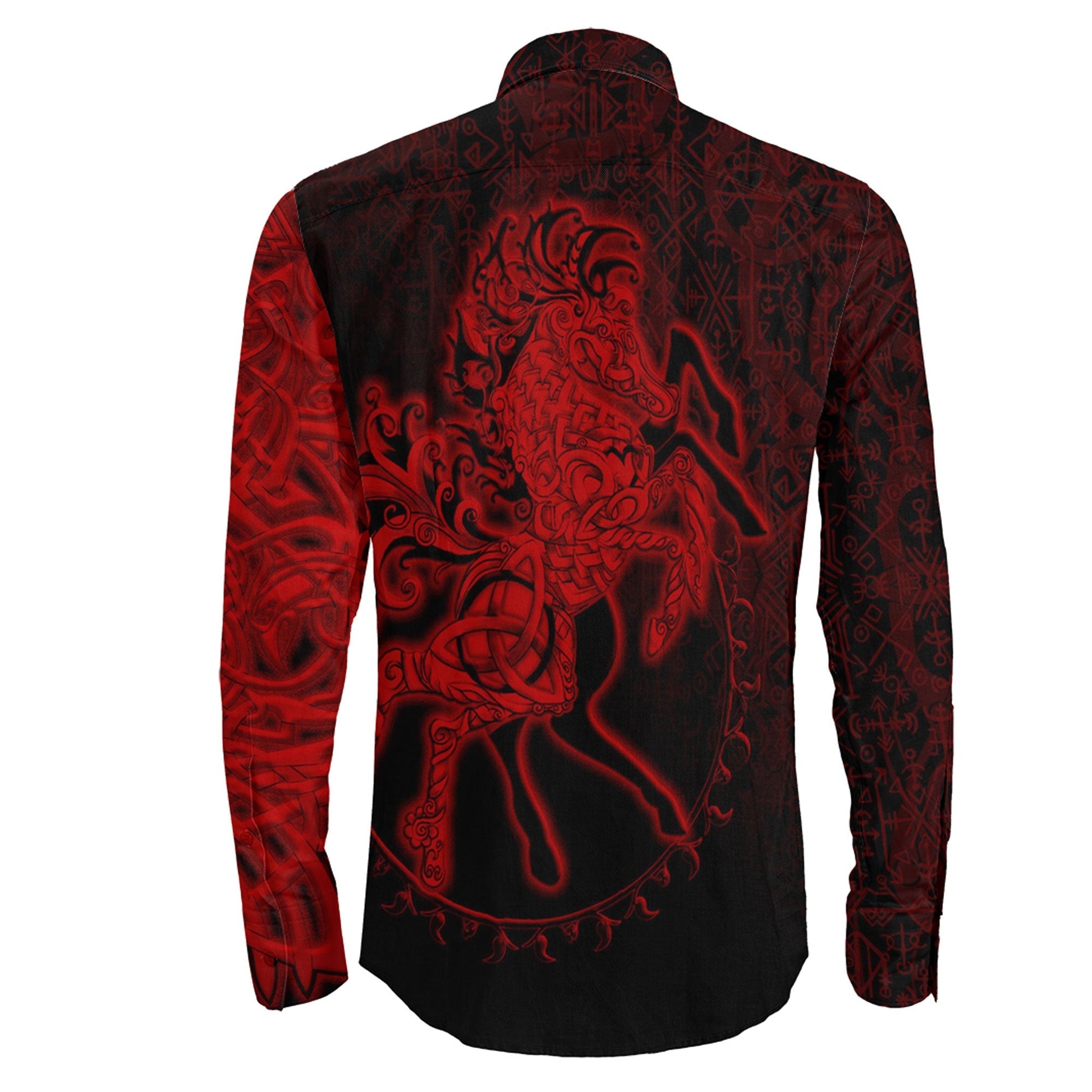 Sleipnir Red Long Sleeve Button Shirt