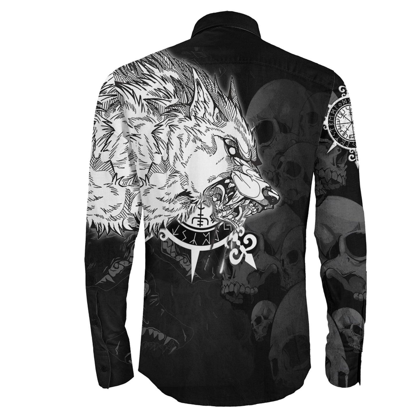 Viking Drakkar Iceland Warship Long Sleeve Button Shirt 