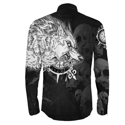 Viking Drakkar Iceland Warship Long Sleeve Button Shirt 