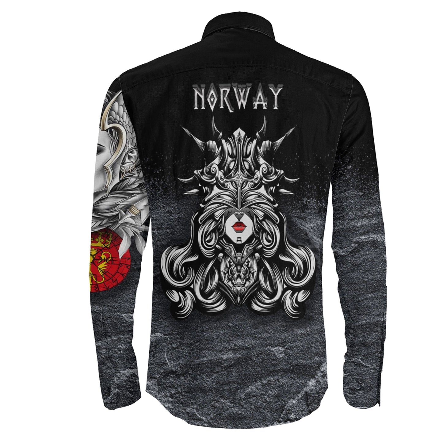 Norway Valkyries Viking Country Long Sleeve Button Shirt