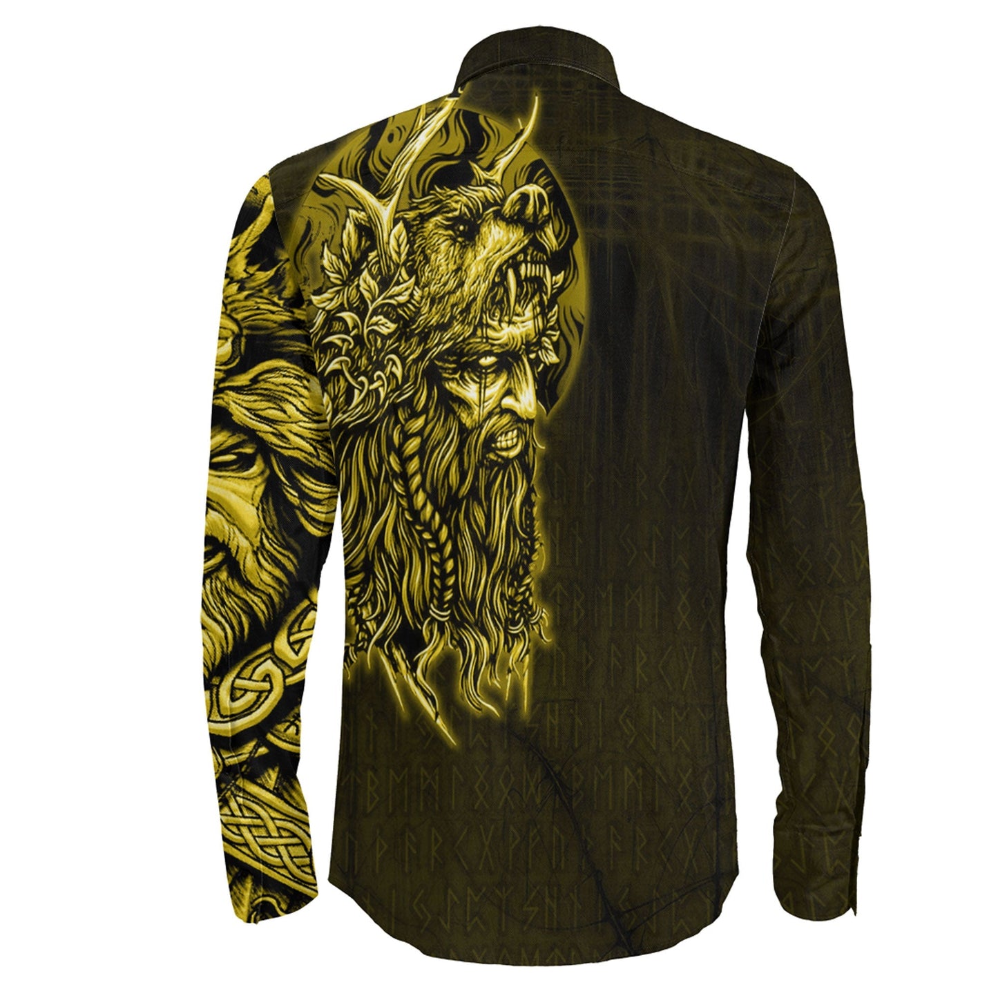 Odin Circle Gold Long Sleeve Button Shirt