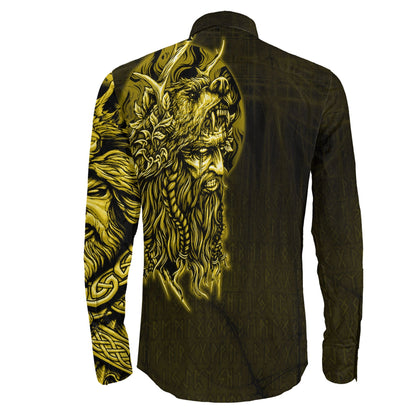 Odin Circle Gold Long Sleeve Button Shirt