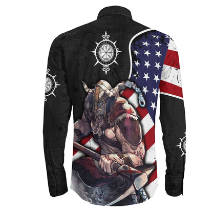United States Warriors Brush Style Long Sleeve Button Shirt