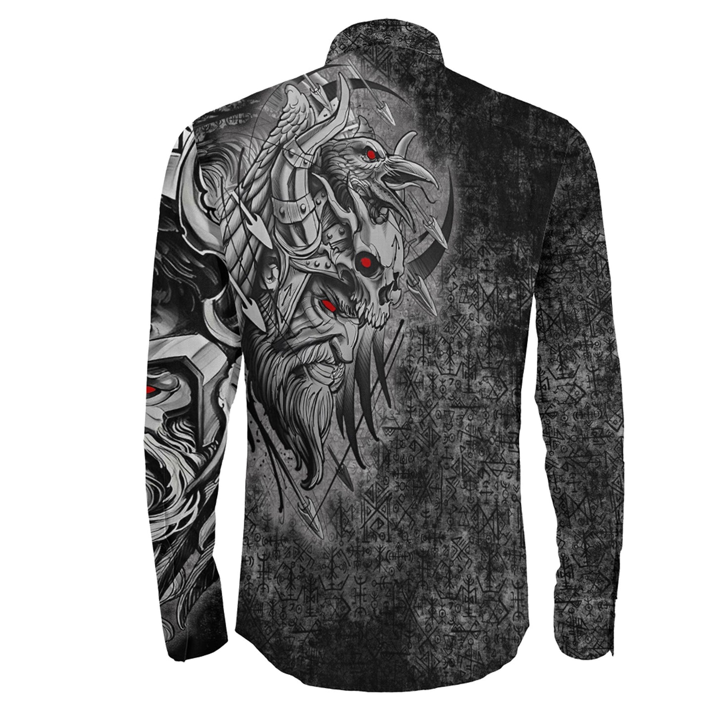 Odin Viking Raven Of Odin Viking Long Sleeve Button Shirt