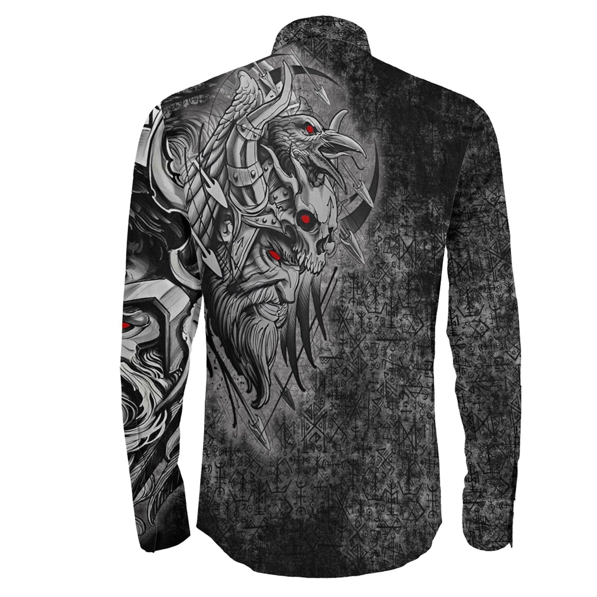 Odin Viking Raven Of Odin Viking Long Sleeve Button Shirt