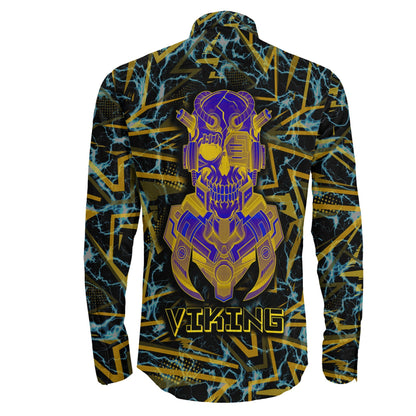 Viking 3D Robo Warrior Long Sleeve Button Shirt
