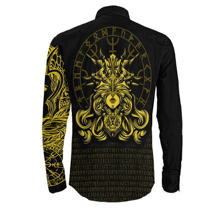 The Valkyries Viking Gold Long Sleeve Button Shirt